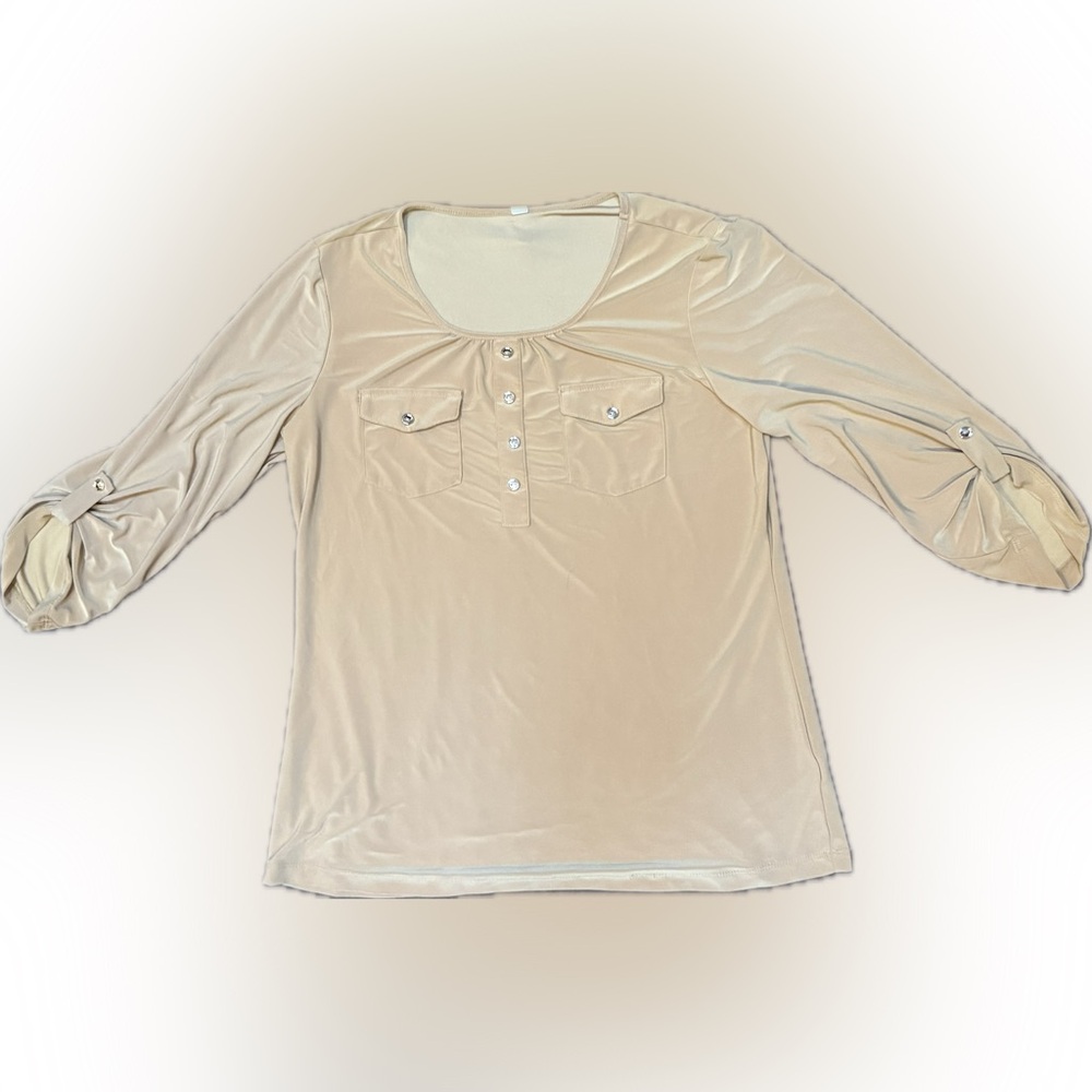 PerSeption Concept Women's Gold Blouse (Size Large) Women